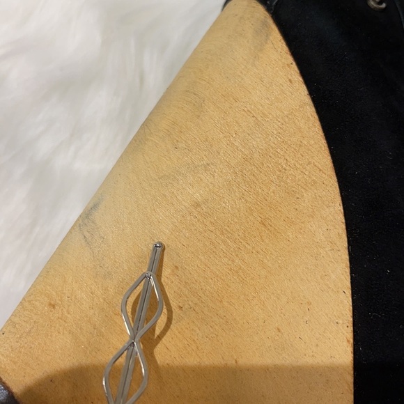 NWT Sam Edelman Black Leather Loafer Tassels & Wood Wedge Platform - Picture 10 of 16